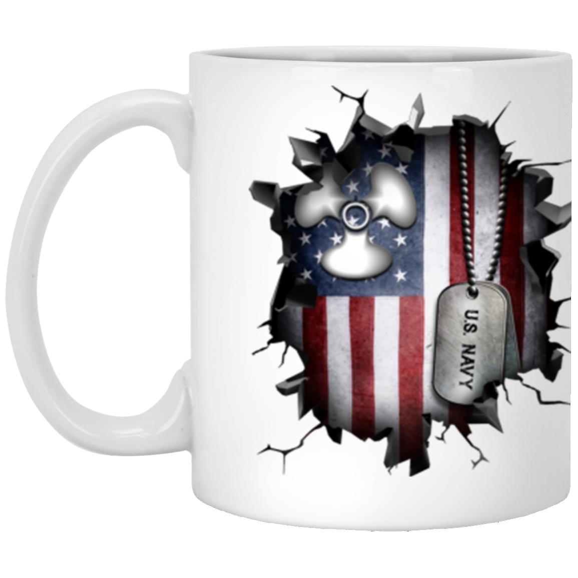 US Navy Machinist_s Mate Navy MM 3D Break Effect 11oz - 15oz White Mug