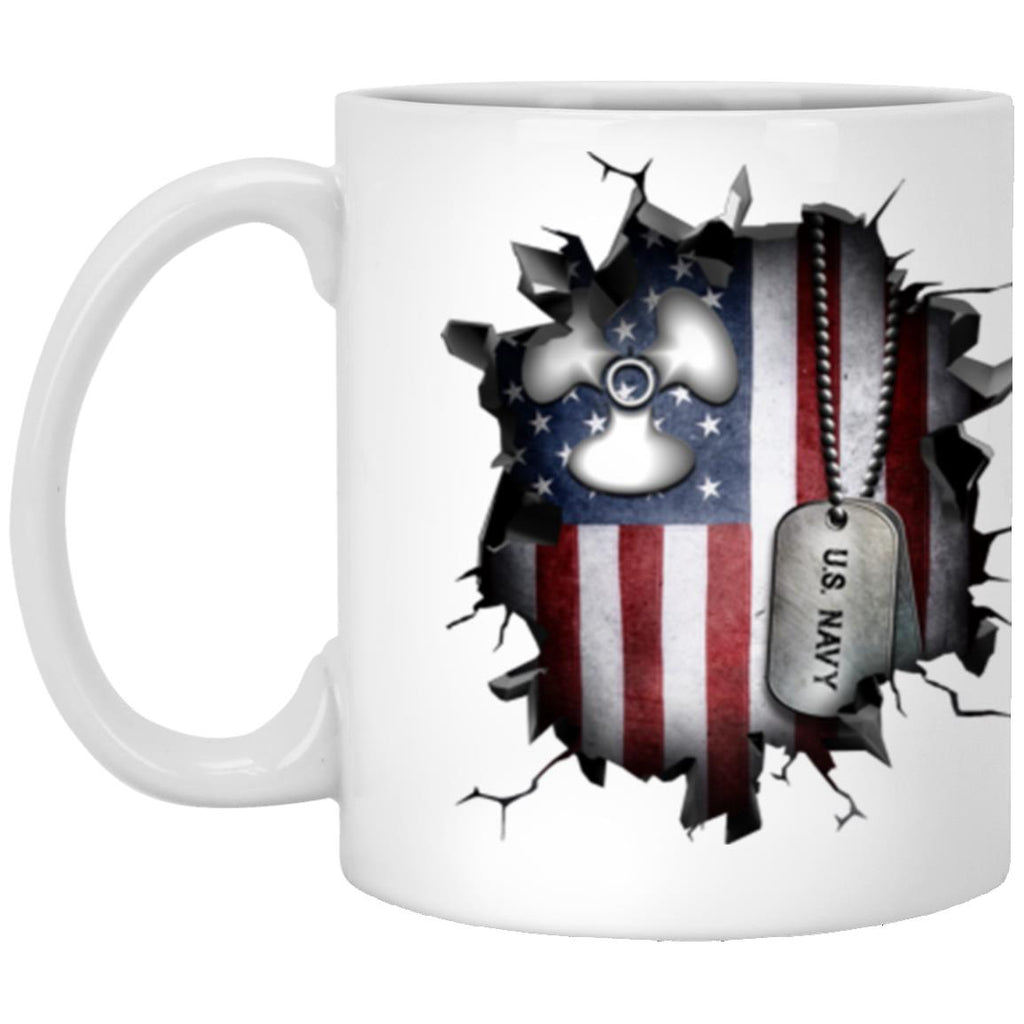 US Navy Machinist_s Mate Navy MM 3D Break Effect 11oz - 15oz White Mug