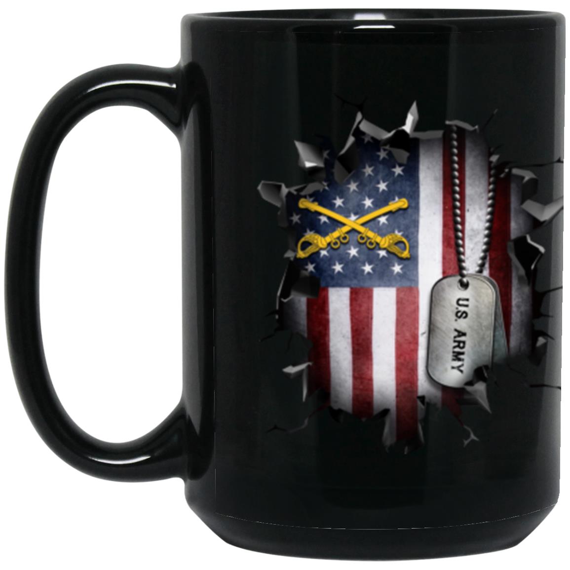 US Army Cavalry 3D Break Effect 11oz - 15oz Black Mug