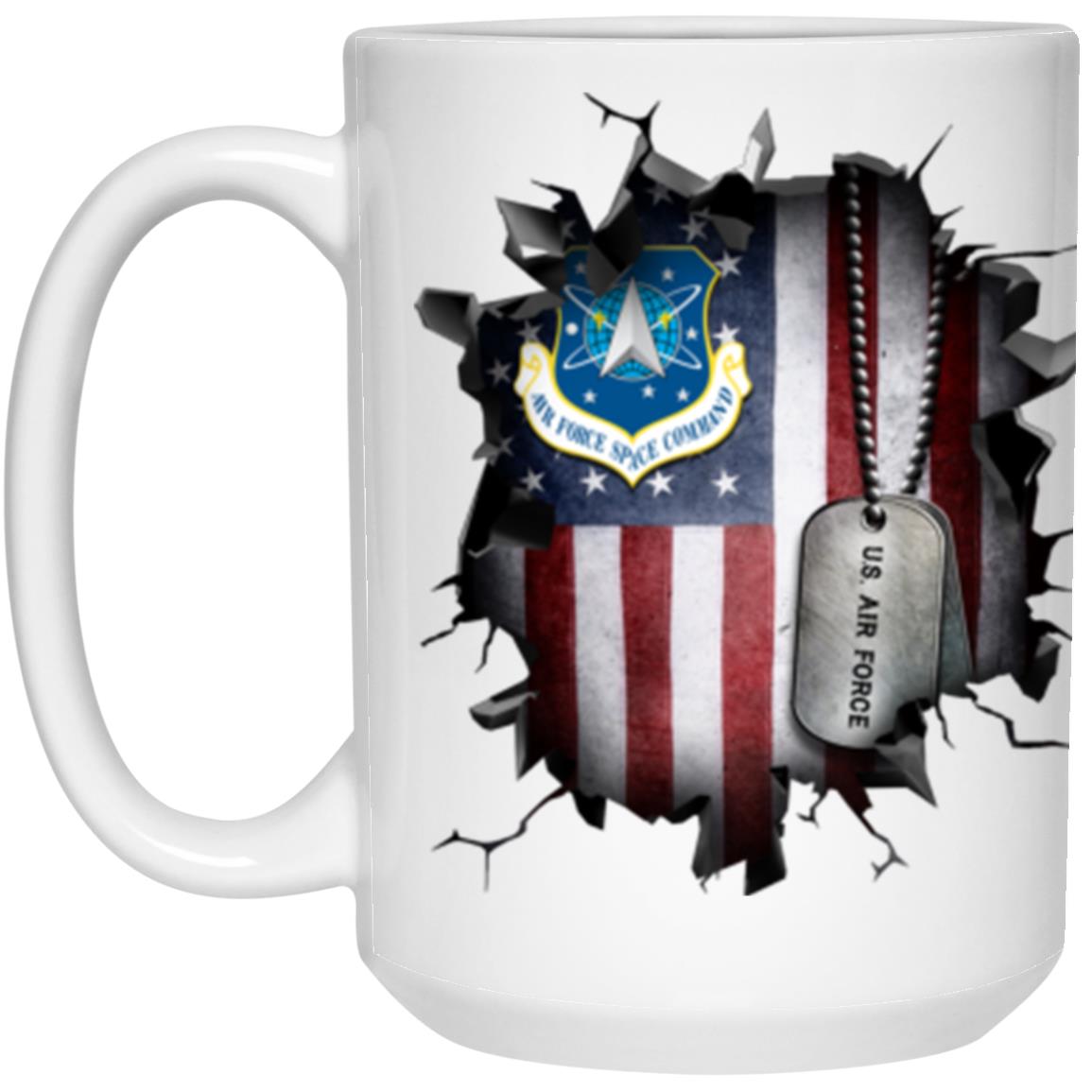 US Air Force Space Command 3D Break Effect Coffee Mug 11oz - 15oz White Mug