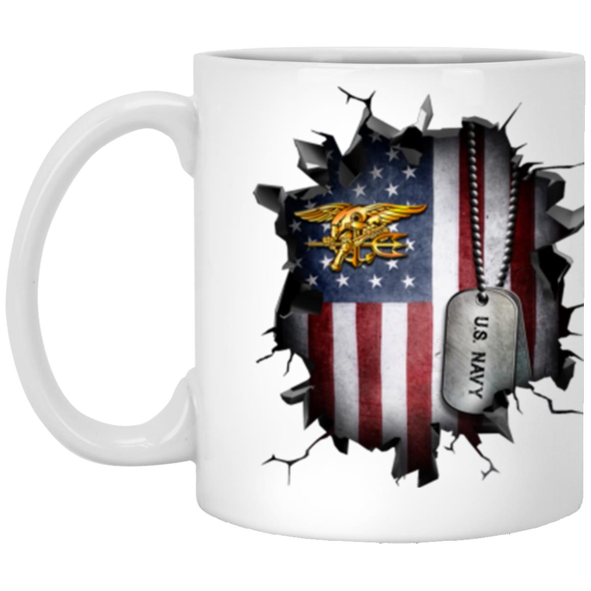 US Navy Special Warfare 3D Break Effect Coffee Mug 11oz - 15oz White Mug