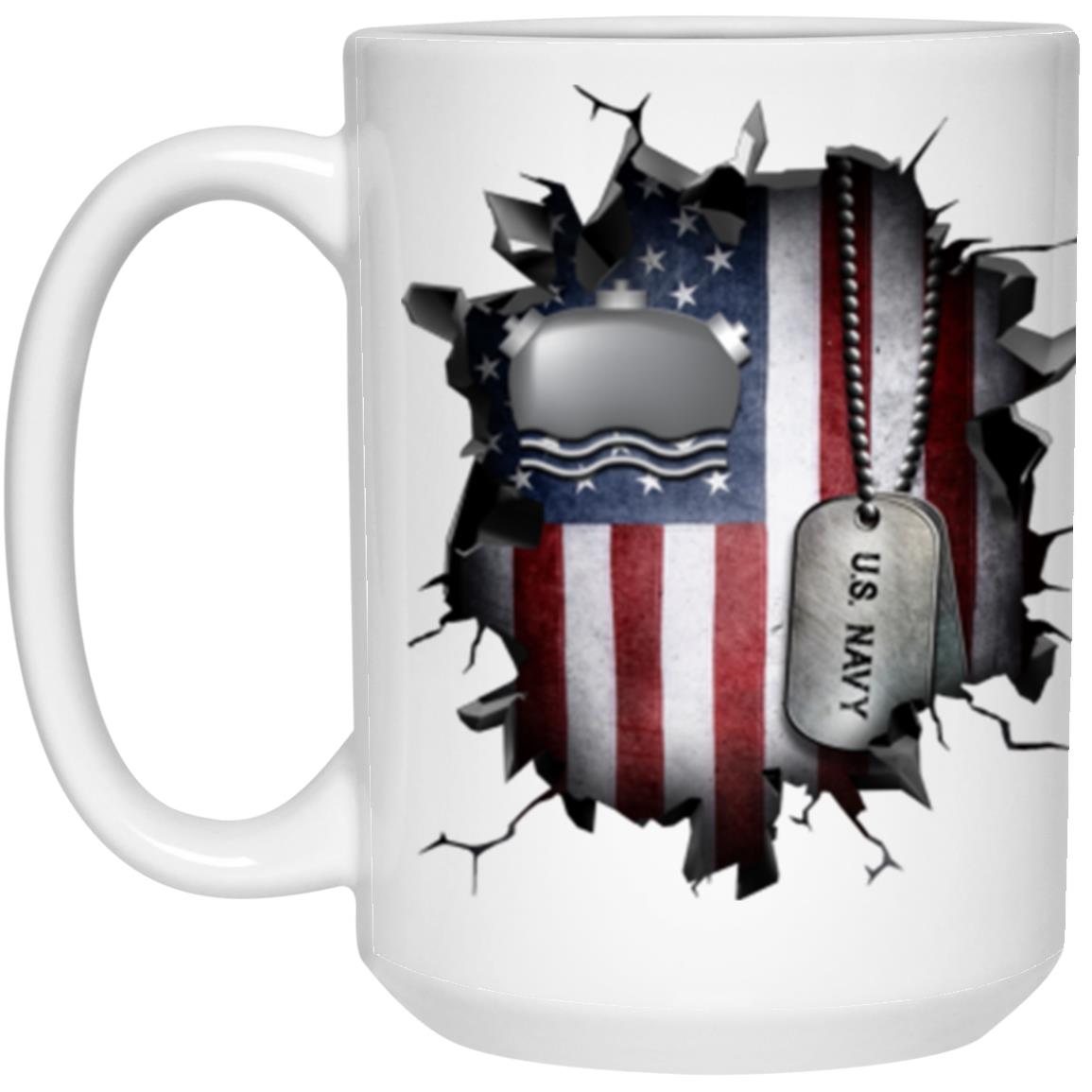 US Navy Mineman Navy MN 3D Break Effect 11oz - 15oz White Mug