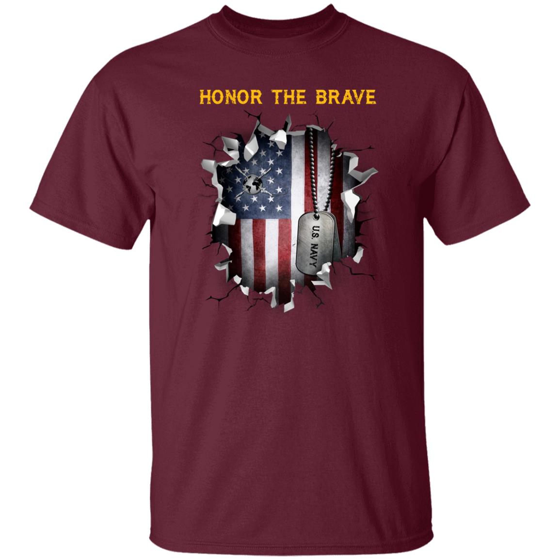 Navy Mass Communications Specialist Navy MC - Honor The Brave Front Shirt