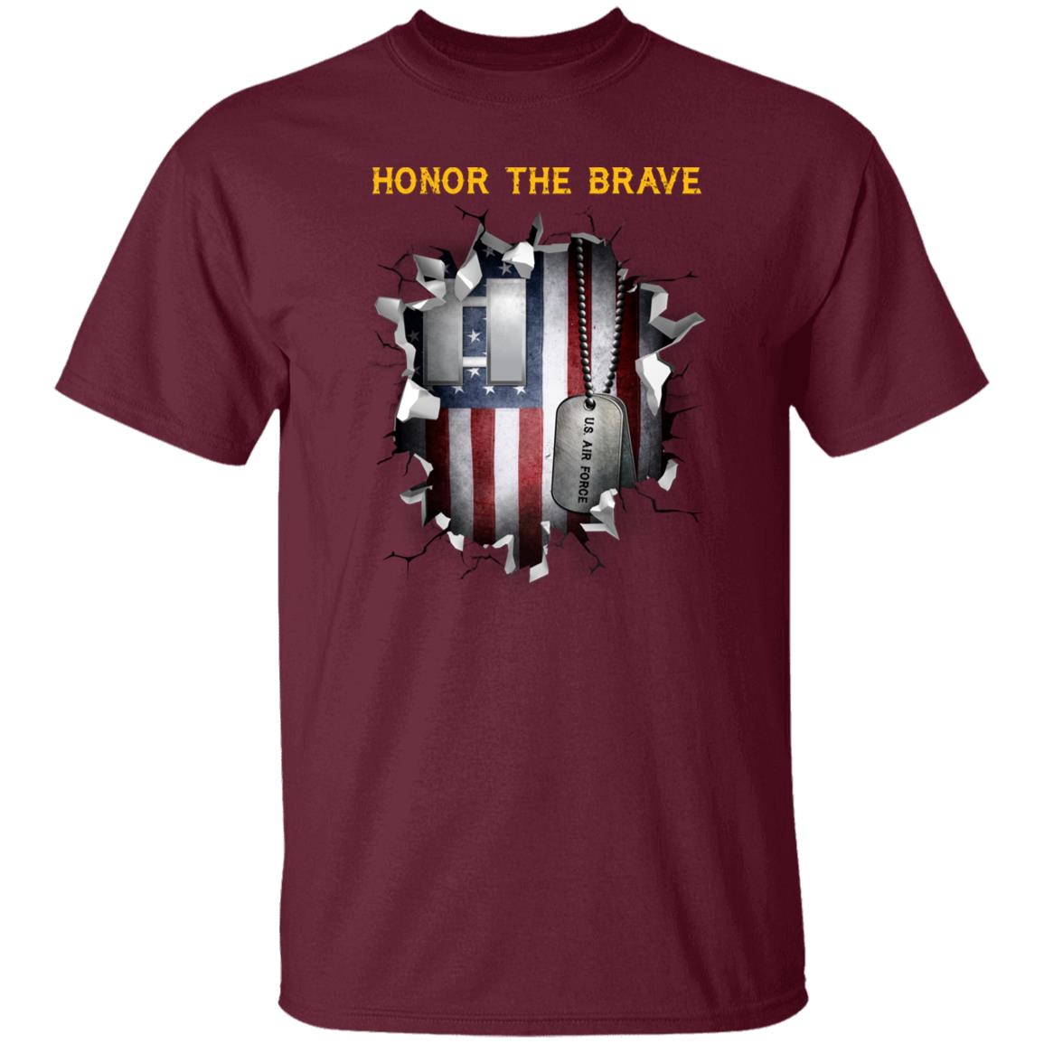 US Air Force O-3 Captain Capt O3 Commissioned Officer  - Honor The Brave - Honor The Brave Front Shirt