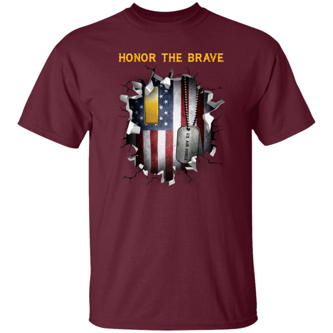 US Air Force O-1 Second Lieutenant 2d Lt O1 Commissioned Officer  - Honor The Brave - Honor The Brave Front Shirt