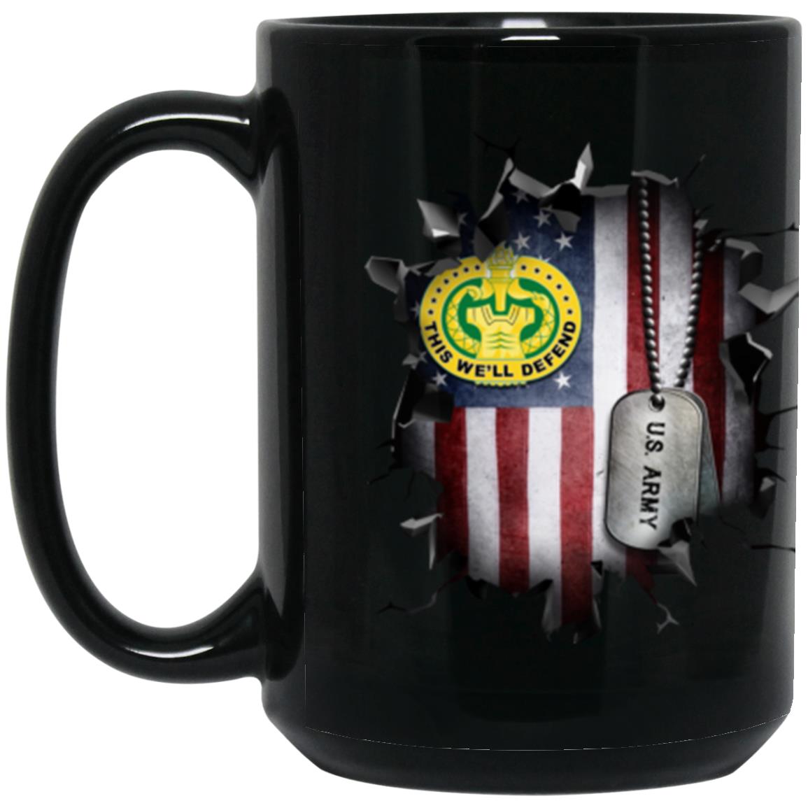 US Army Drill Sergeant 3D Break Effect 11oz - 15oz Black Mug