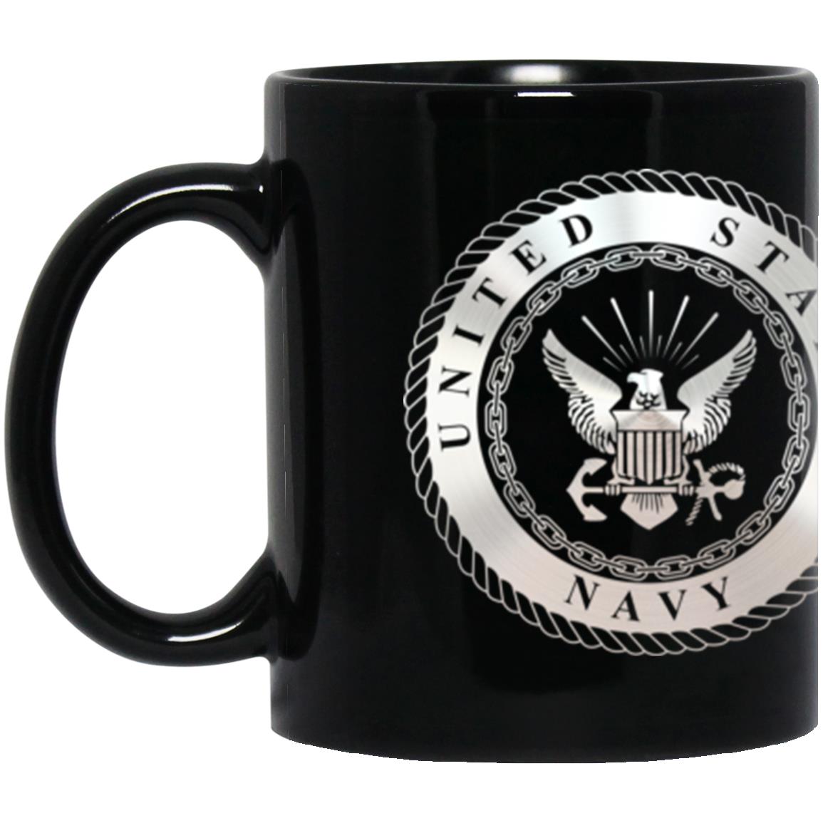 US Navy Machinery repairman Navy MR Metallic Silver Effect 11oz - 15oz Black Mug