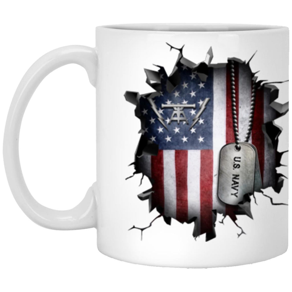 US Navy Fire Controlman Navy FC 3D Break Effect 11oz - 15oz White Mug