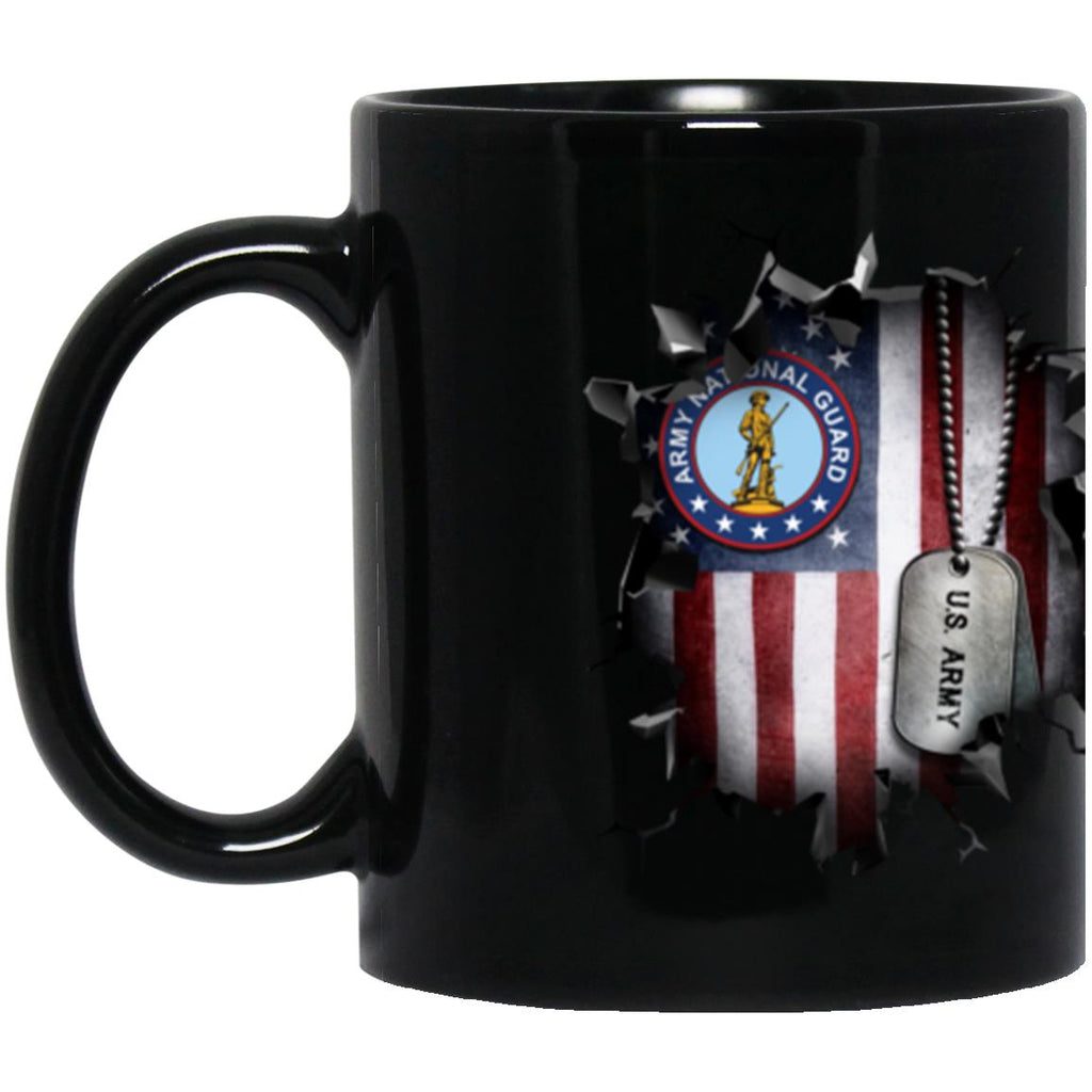 US Army National Guard 3D Break Effect 11oz - 15oz Black Mug