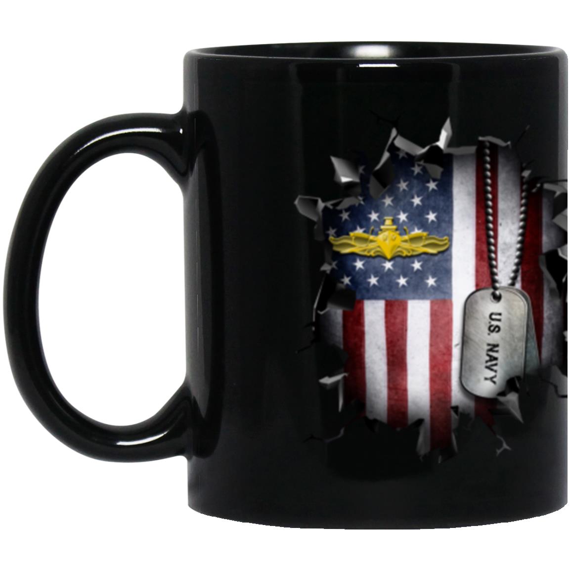 US Navy Surface Warfare Officer 3D Break Effect Coffee Mug 11oz - 15oz Black Mug