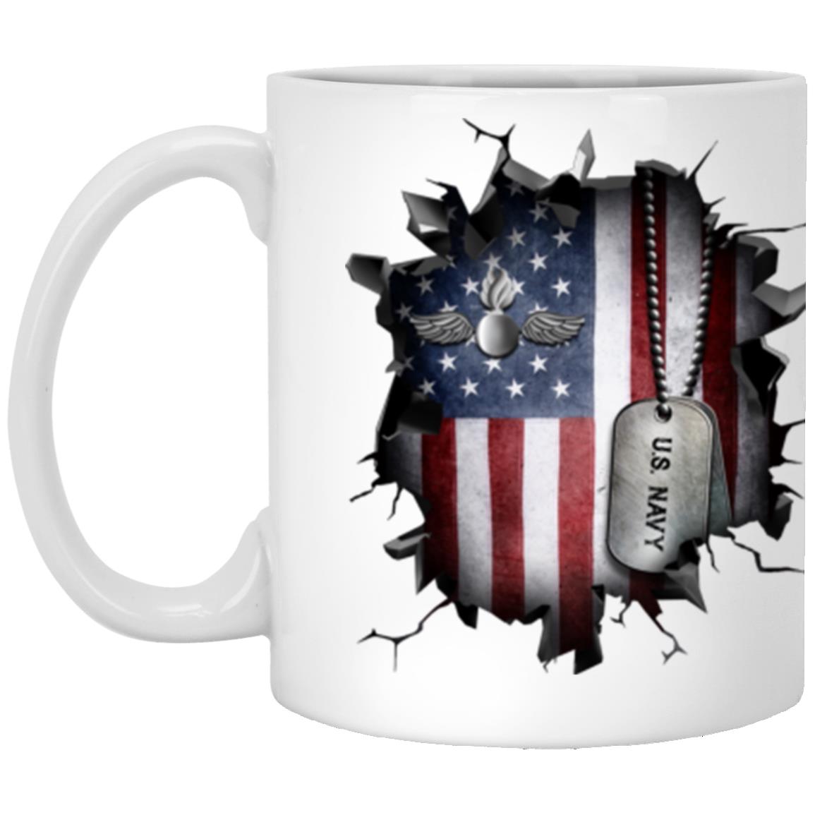 US Navy Aviation Ordnanceman Navy AO 3D Break Effect 11oz - 15oz White Mug