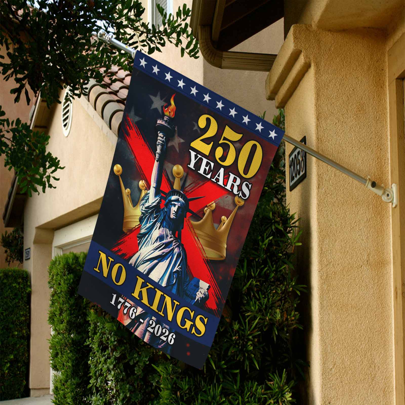 No Kings 250 Years Garden Flag Patriotic Statue of Liberty USA 1776-2026 Independence Decor