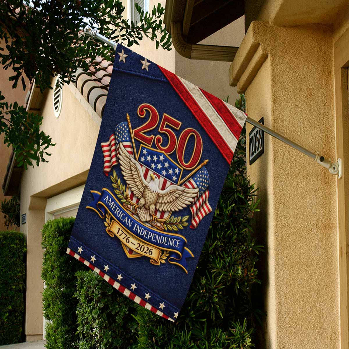 250 Years American Independence House Flag Patriotic Eagle USA Flag Decor