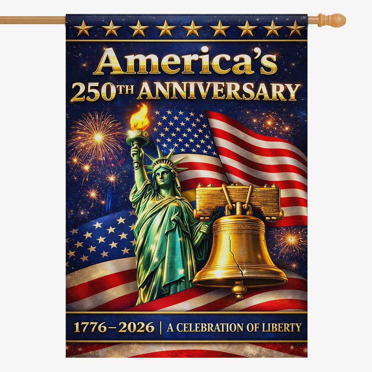 America 250th Anniversary House Flag Liberty Celebration