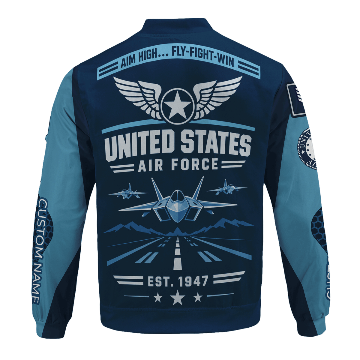 Custom USAF Bomber Jacket Personalized Military Rank Name Airman Gift