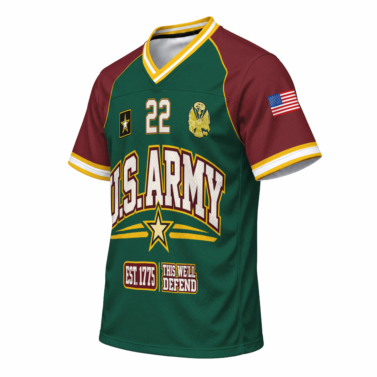 Custom U.S. Army Jersey Personalized Rank Name and Military Text Gift