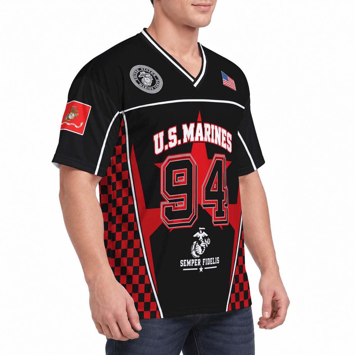 Personalized Marine Corps Sports Jersey Custom Rank Number and Text