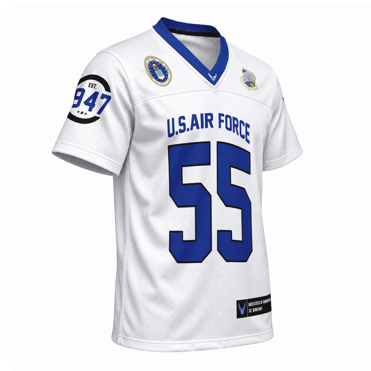 Custom U.S. Air Force Sports Shirt Personalized Rank Text and Jersey Number