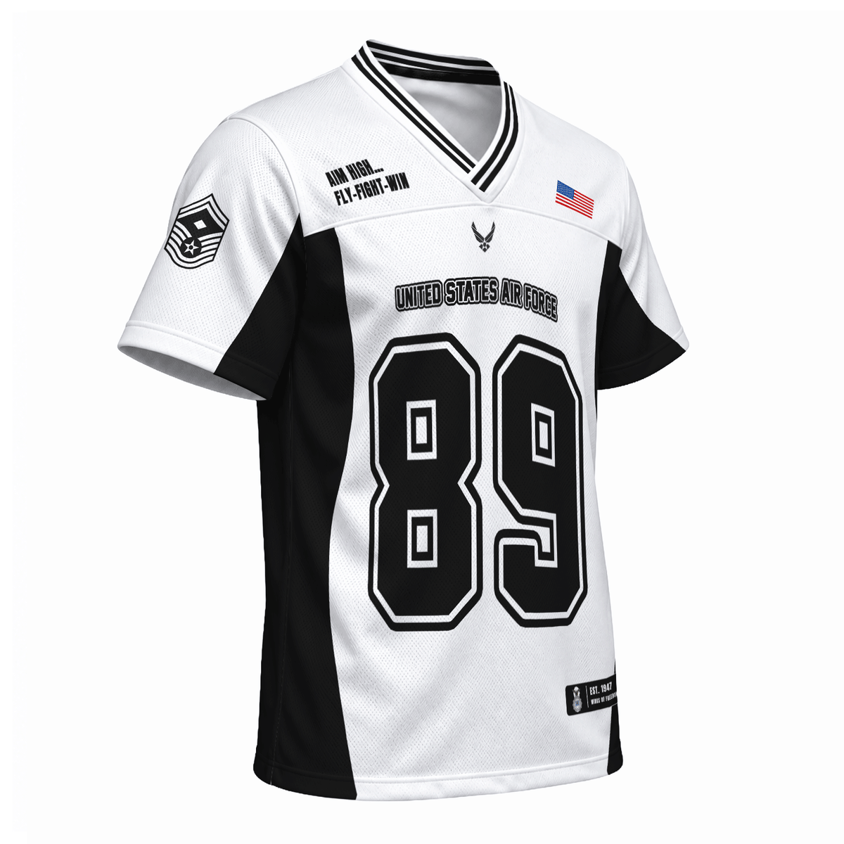 Custom USAF Sports Jersey Personalized Rank Text and Jersey Number