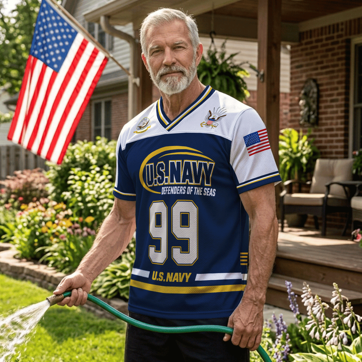 U.S. Navy Military Jersey Custom Rank Name Text and Number