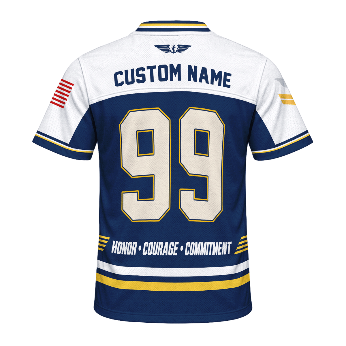 U.S. Navy Military Jersey Custom Rank Name Text and Number