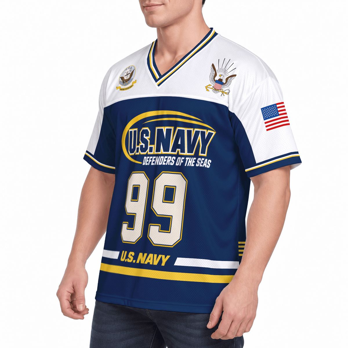 U.S. Navy Military Jersey Custom Rank Name Text and Number