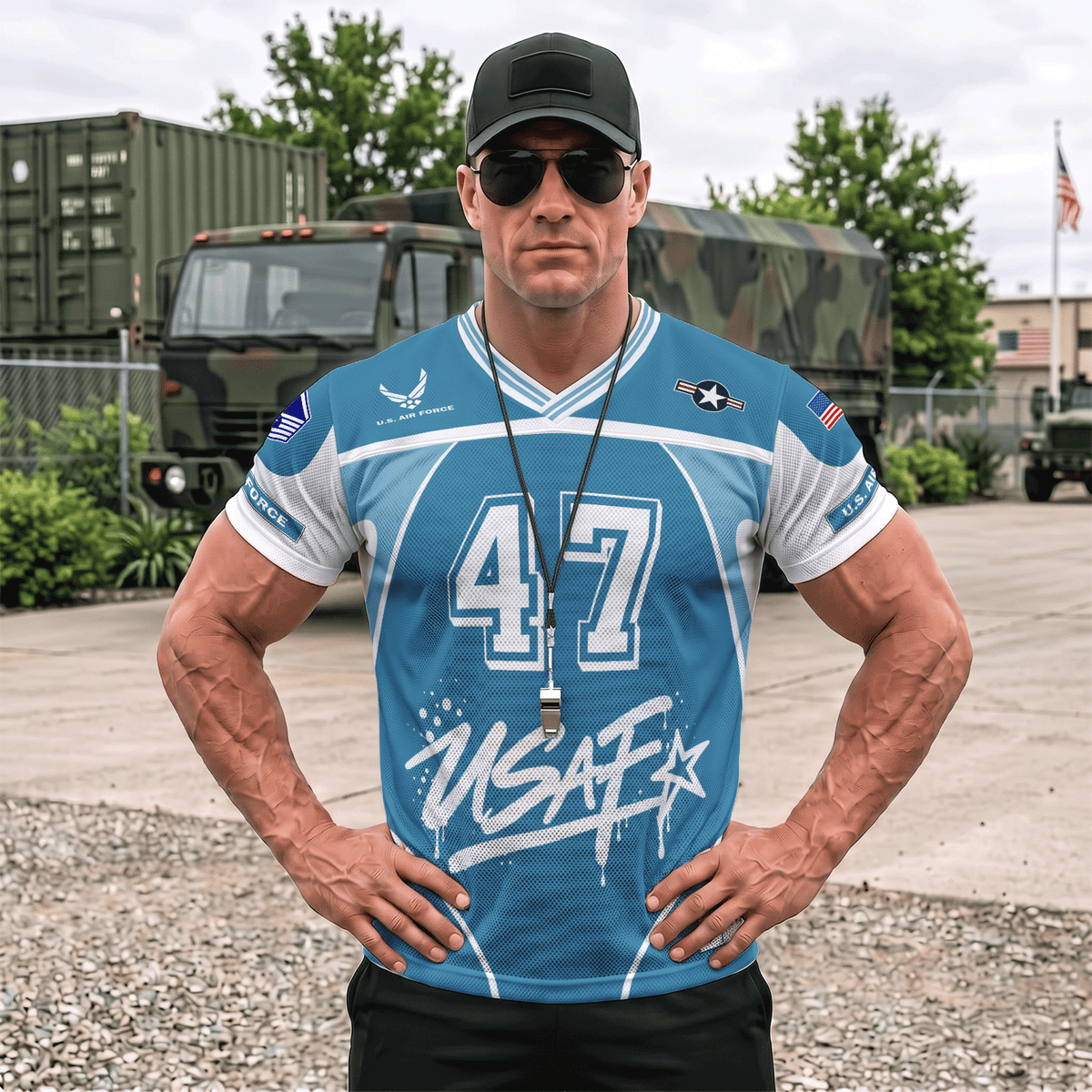 Personalized Air Force Veteran Jersey Custom Rank Number and Text