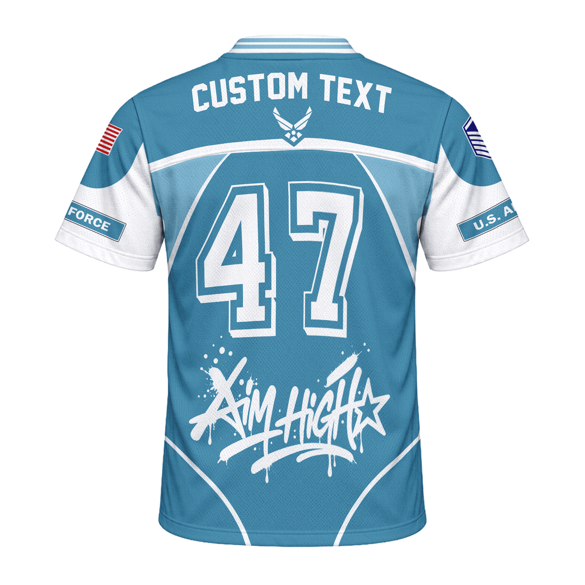Personalized Air Force Veteran Jersey Custom Rank Number and Text
