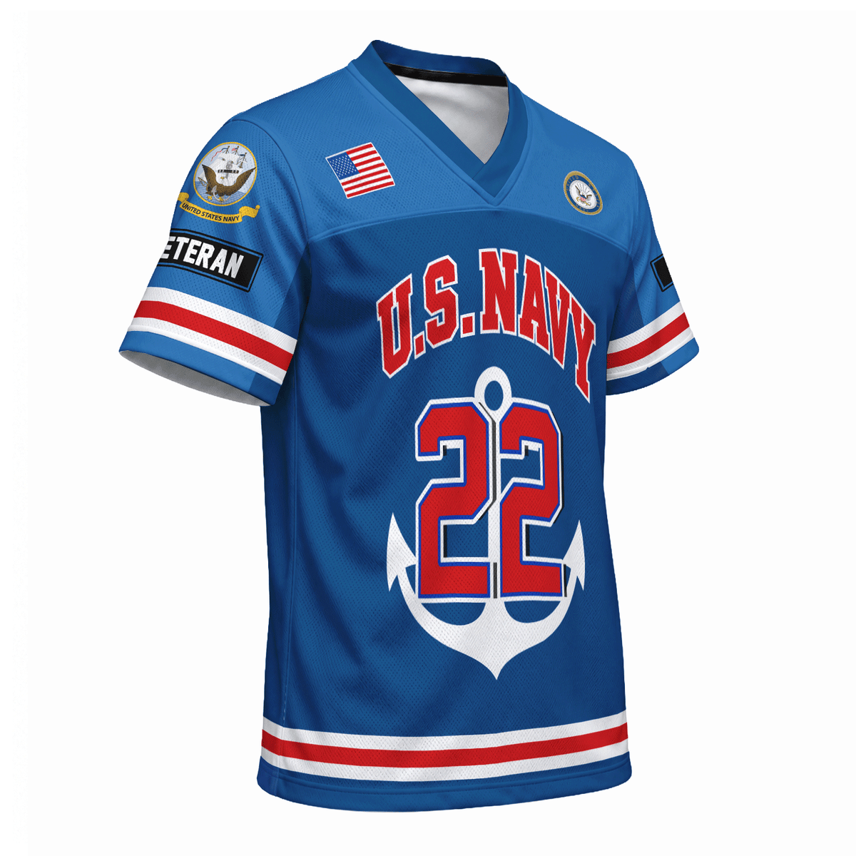 U.S. Navy Personalized Sports Jersey Custom Rank Text and Number