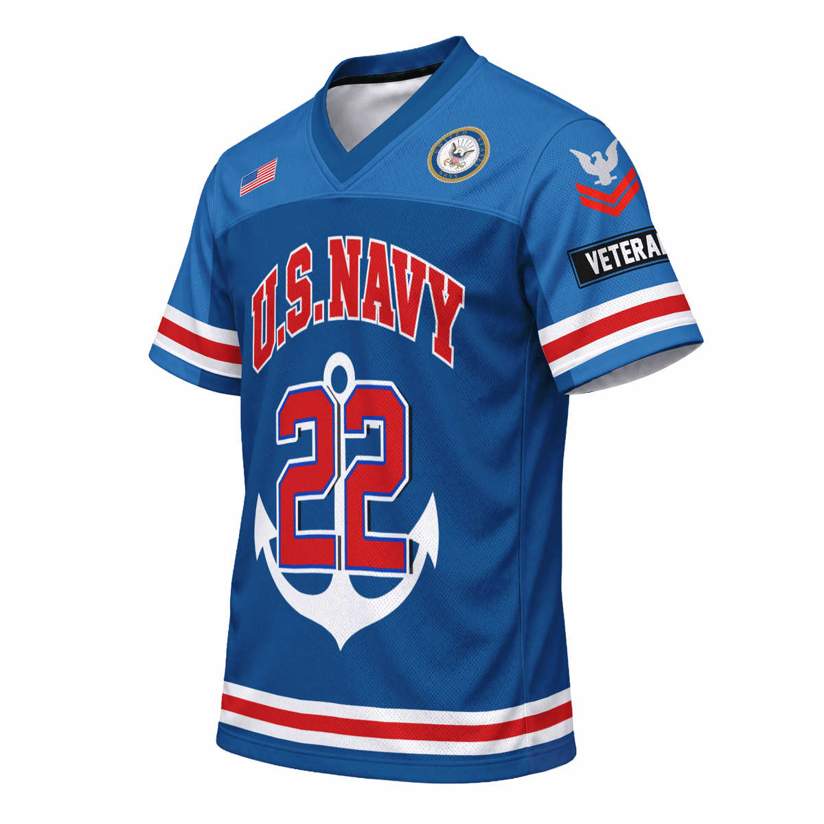 U.S. Navy Personalized Sports Jersey Custom Rank Text and Number