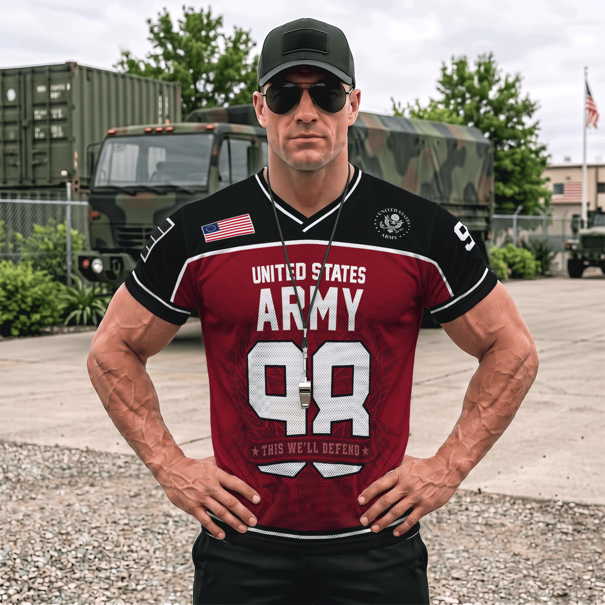 Custom U.S. Army Sports Shirt Personalized Rank Name and Military Text