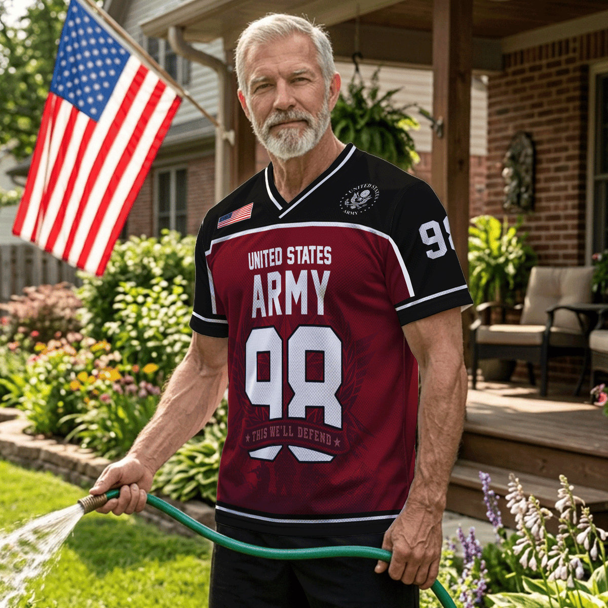 Custom U.S. Army Sports Shirt Personalized Rank Name and Military Text