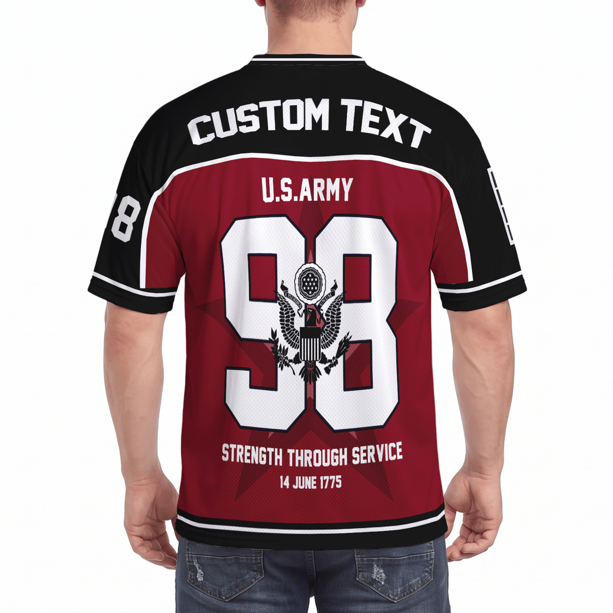 Custom U.S. Army Sports Shirt Personalized Rank Name and Military Text