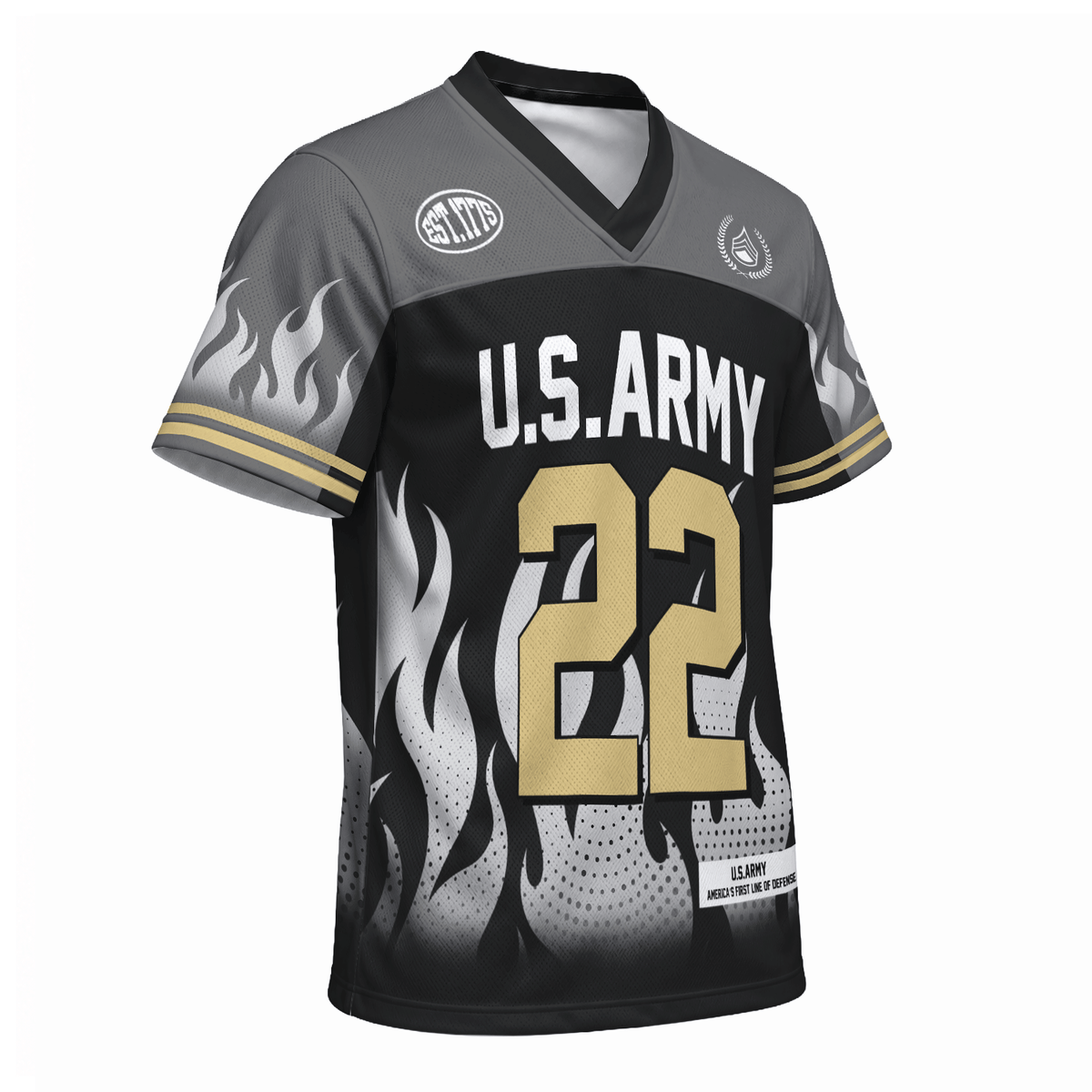 Personalized Army Military Jersey Custom Rank and Text for Veterans