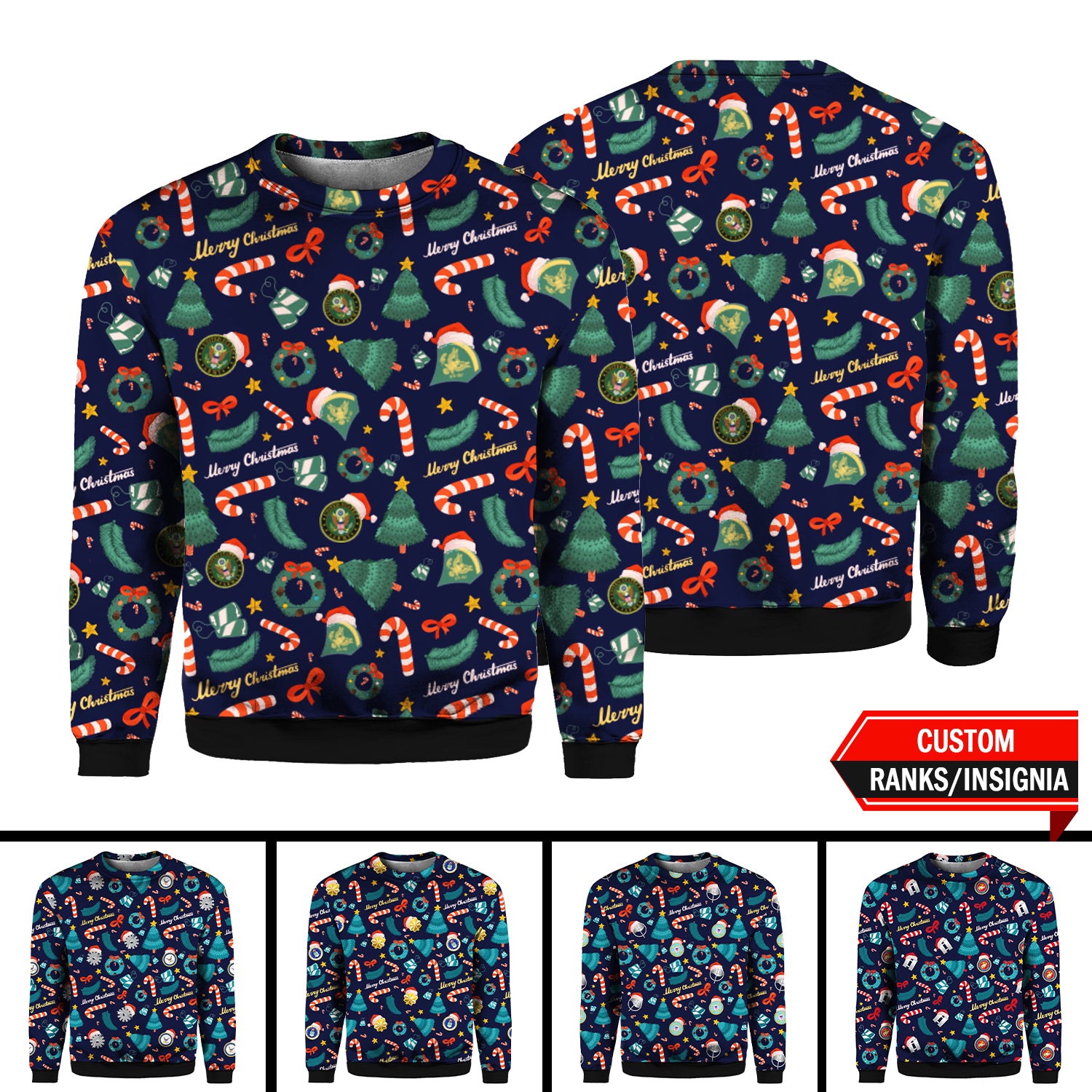 Custom US Military Ranks/Insignia 3D All Over Prints Crewneck Sweatshirt J3D05