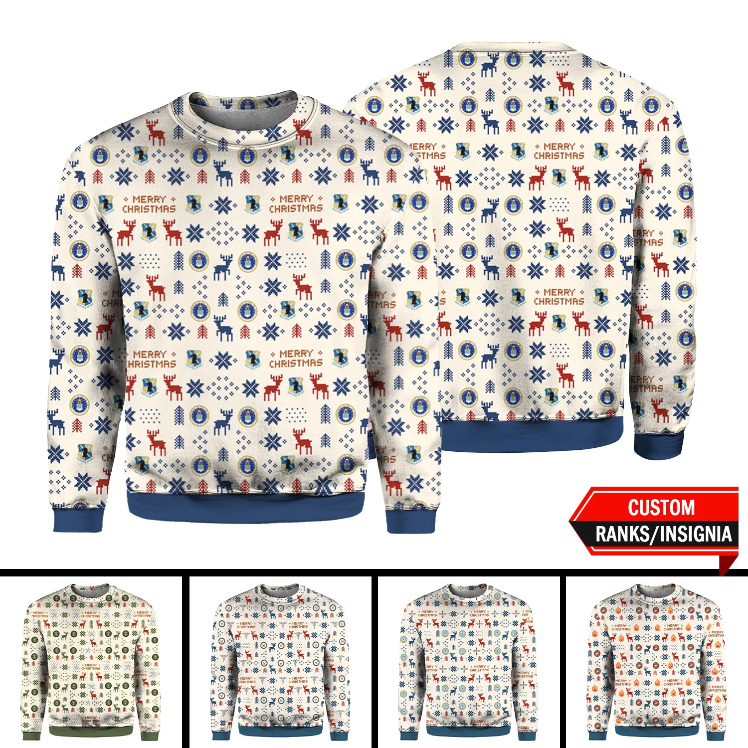 Custom US Military Ranks/Insignia 3D All Over Prints Crewneck Sweatshirt J3D13