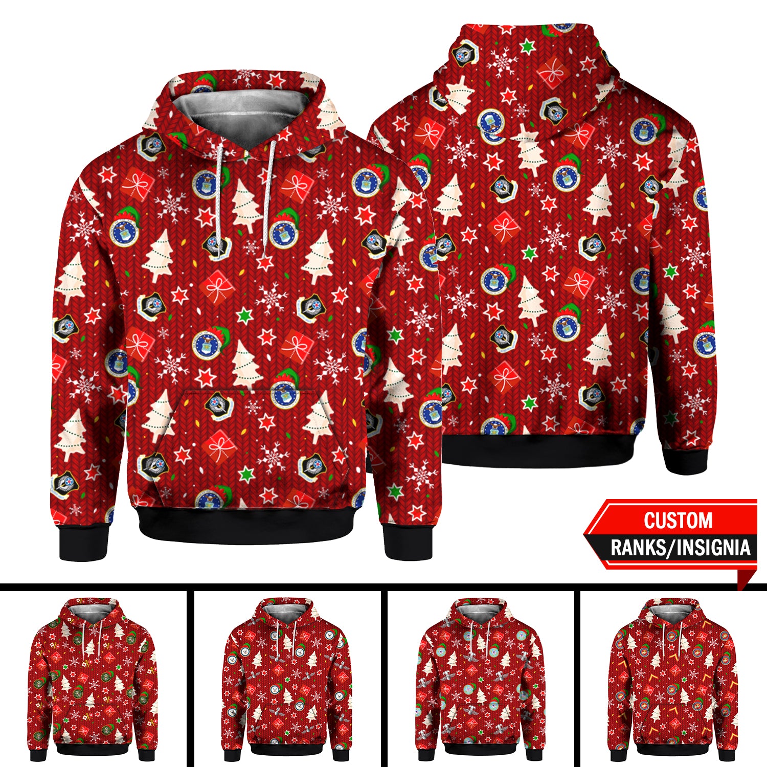 Custom US Military Ranks/Insignia 3D All Over Prints Hoodie J3D14