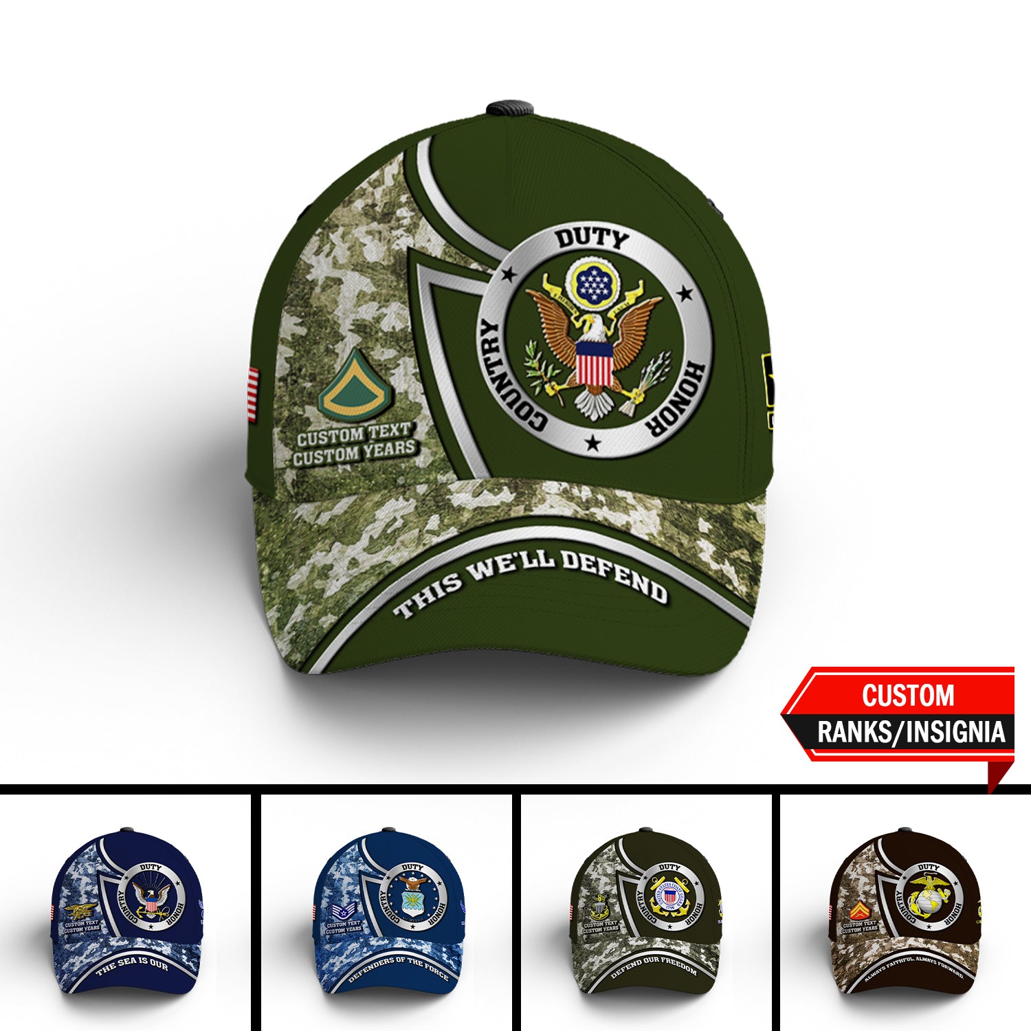 Custom Miitary Ranks Custom Ranks/Insignia, Personalized Name And Years Served All Over Pri