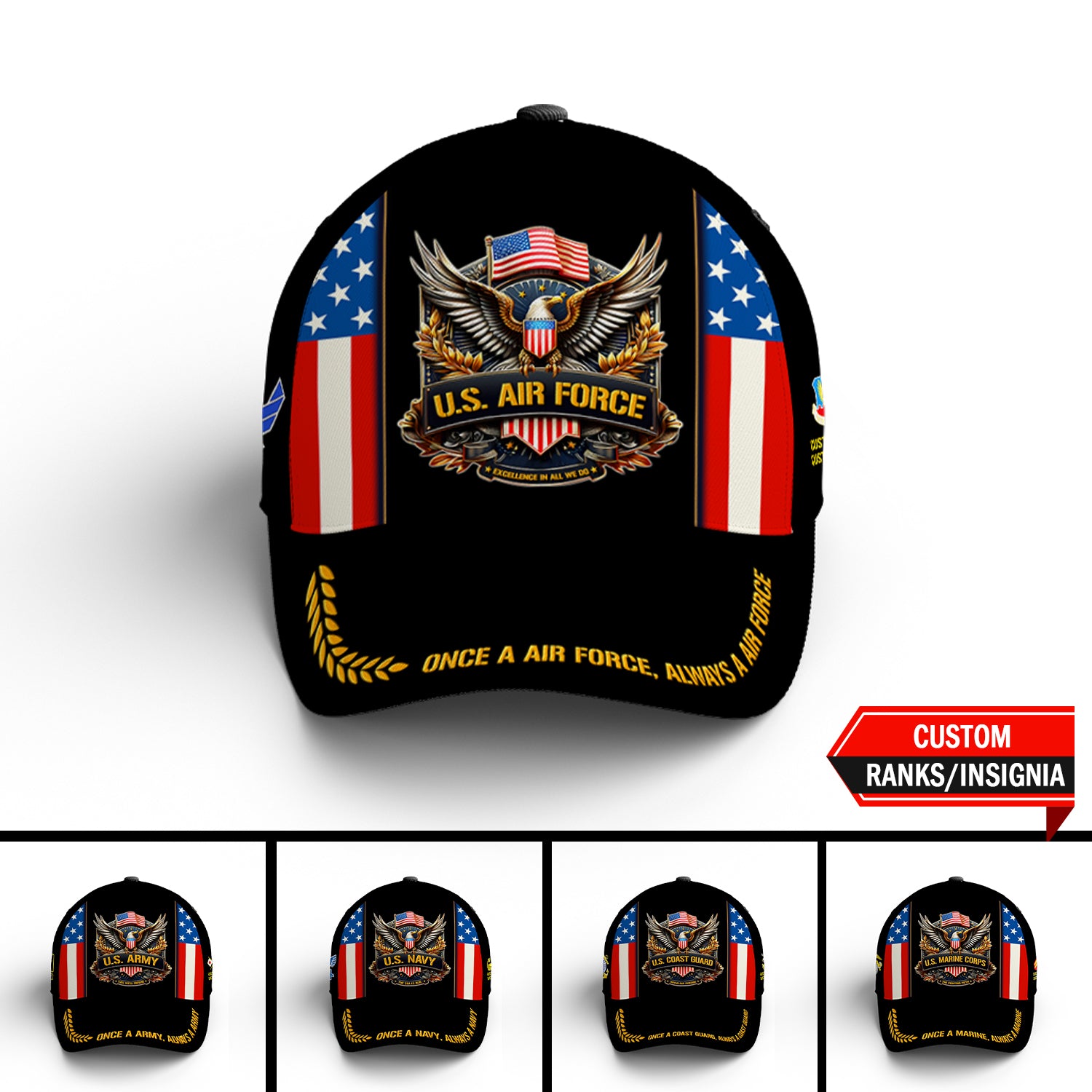 Custom Ranks/Insignia, Personalized Name And Years Served All Over Pri