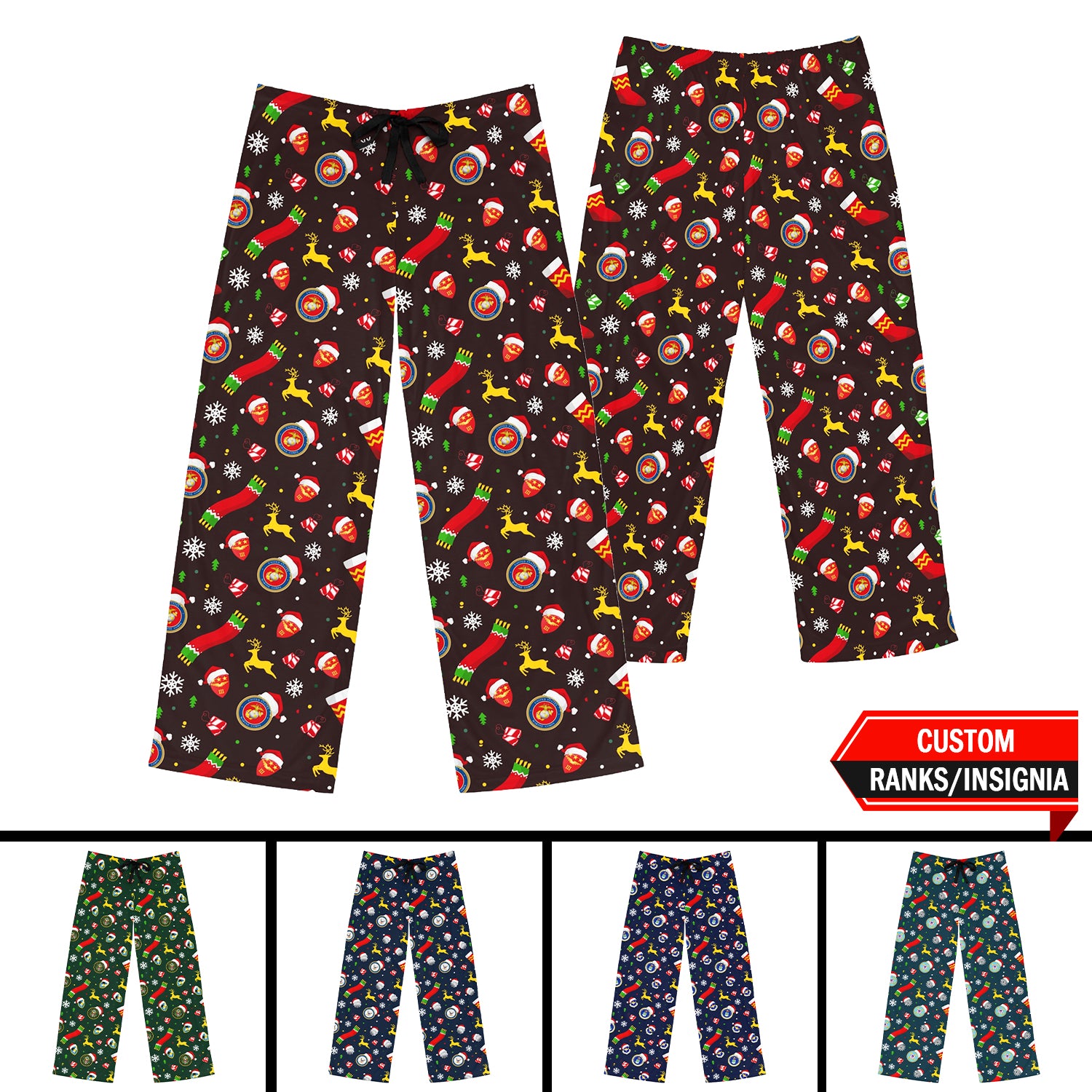 Custom US Military Ranks/Insignia All Over Prints Men's Pajama Pants JPJM01