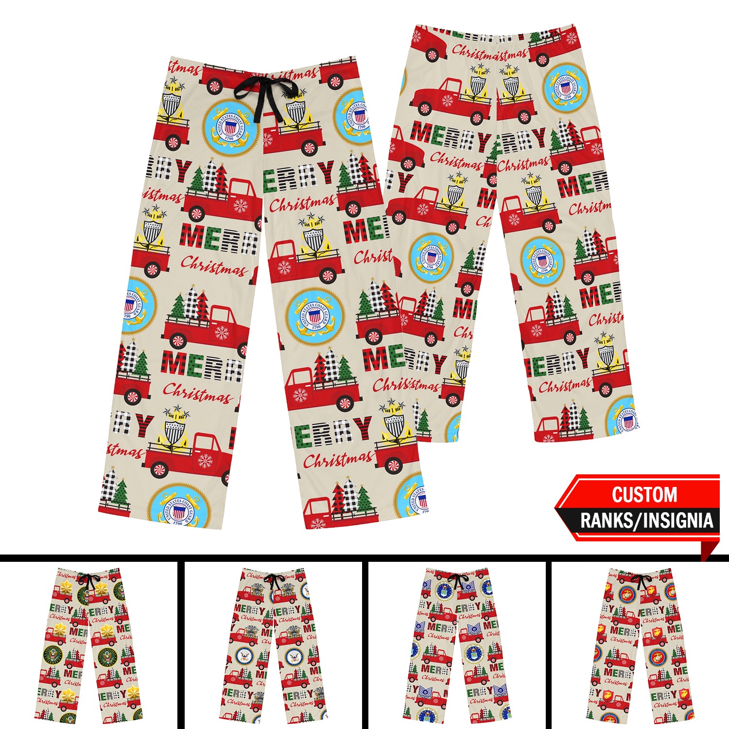 Custom US Military Ranks/Insignia All Over Prints Men's Pajama Pants JPJM04