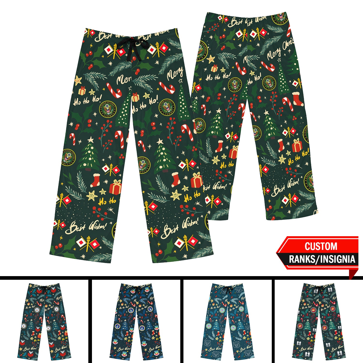 Custom US Military Ranks/Insignia All Over Prints Men's Pajama Pants JPJM05