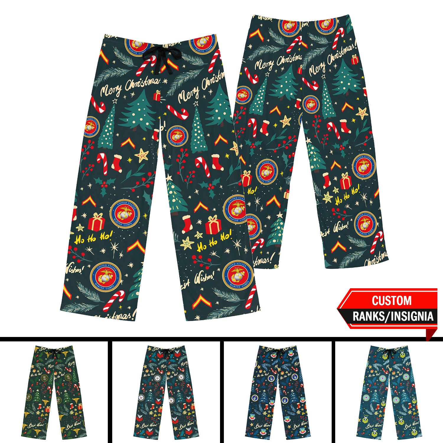 Custom US Military Ranks/Insignia All Over Prints Men's Pajama Pants JPJM05