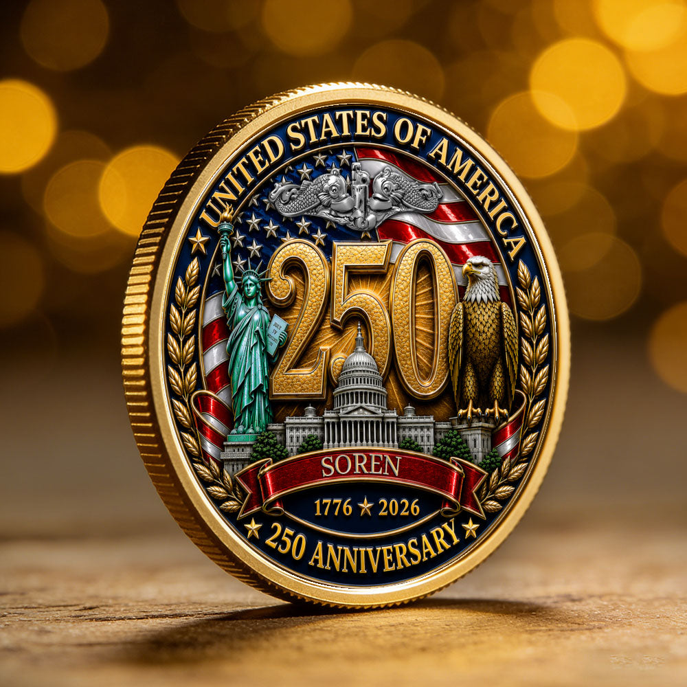 Custom Navy Veteran 250th Anniversary Coin