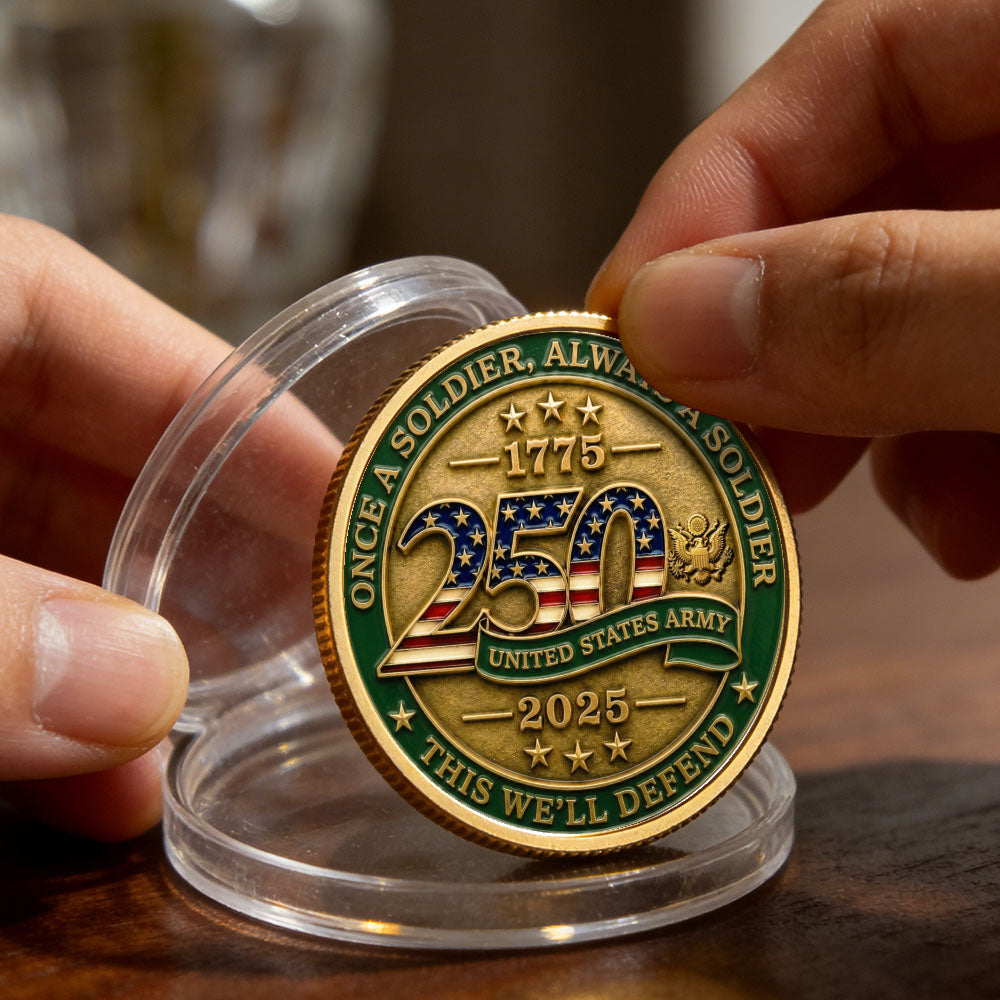 Personalized U.S. Army 250th Anniversary Rank Challenge Coin