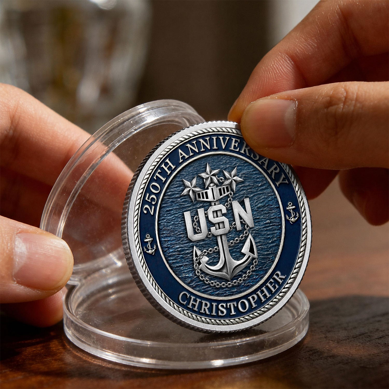 US Navy Custom Rank 3D Challenge Coin Veteran Gift