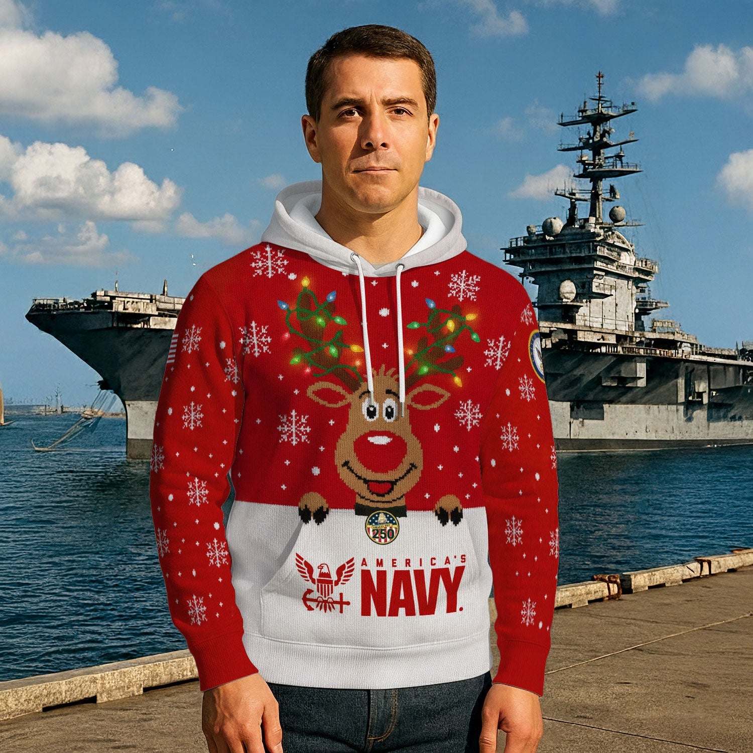 America's Navy 3D All Over Print Hoodie Xmas