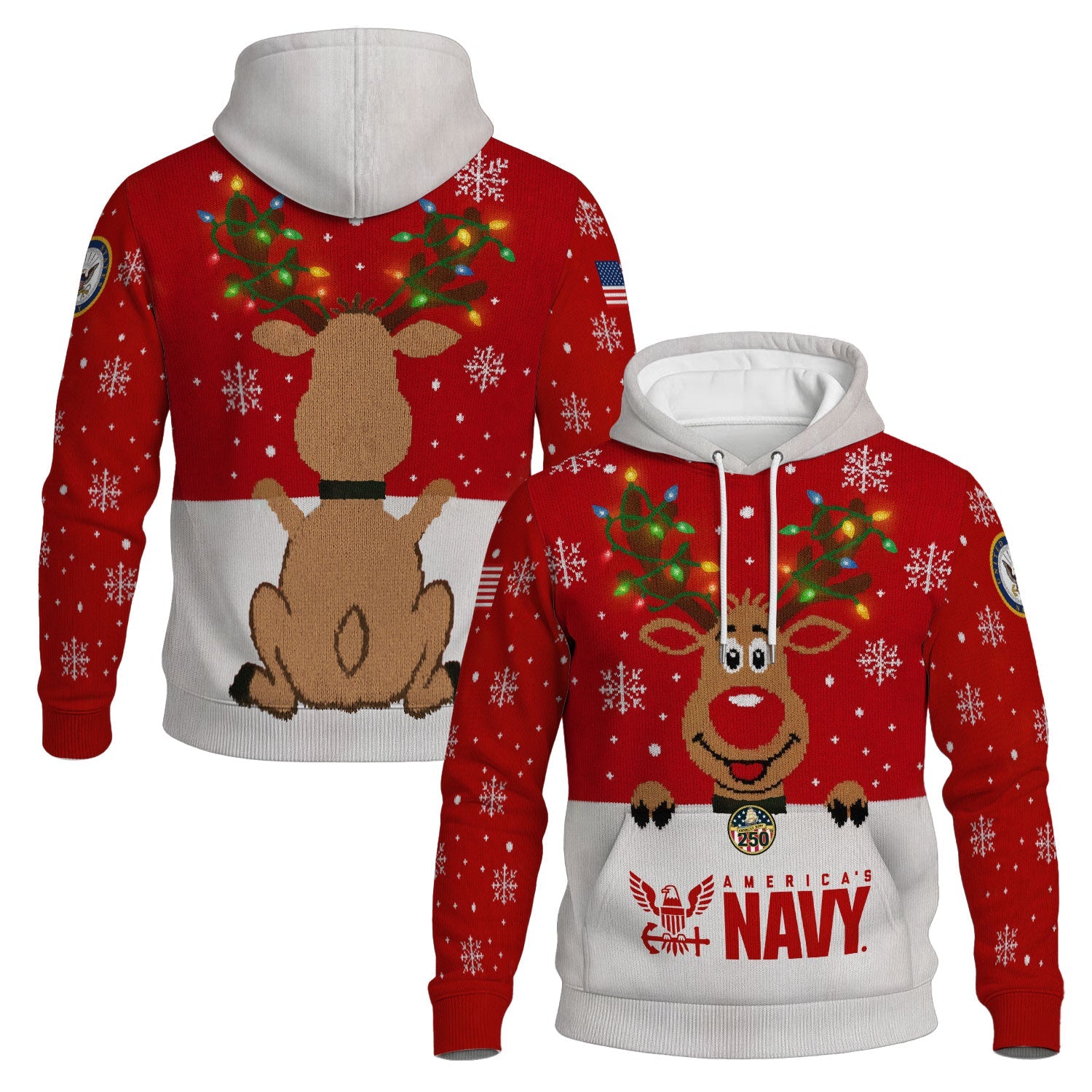 America's Navy 3D All Over Print Hoodie Xmas