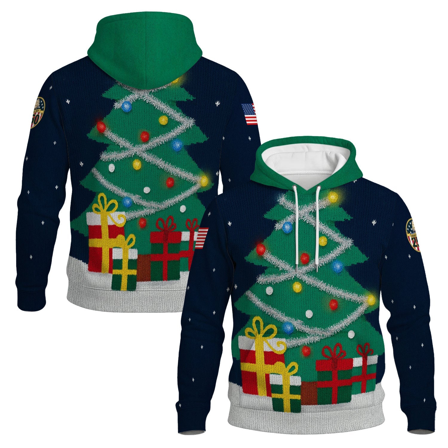 US Navy 3D All Over Print Hoodie Xmas Tree