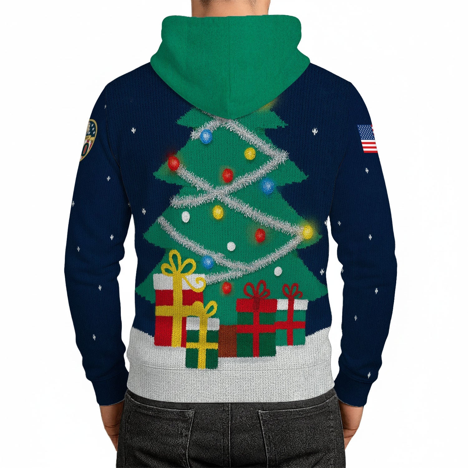 US Navy 3D All Over Print Hoodie Xmas Tree